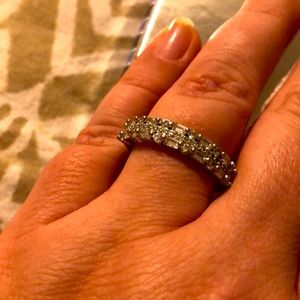 Beautiful Baguette & Round CZ Band Ring